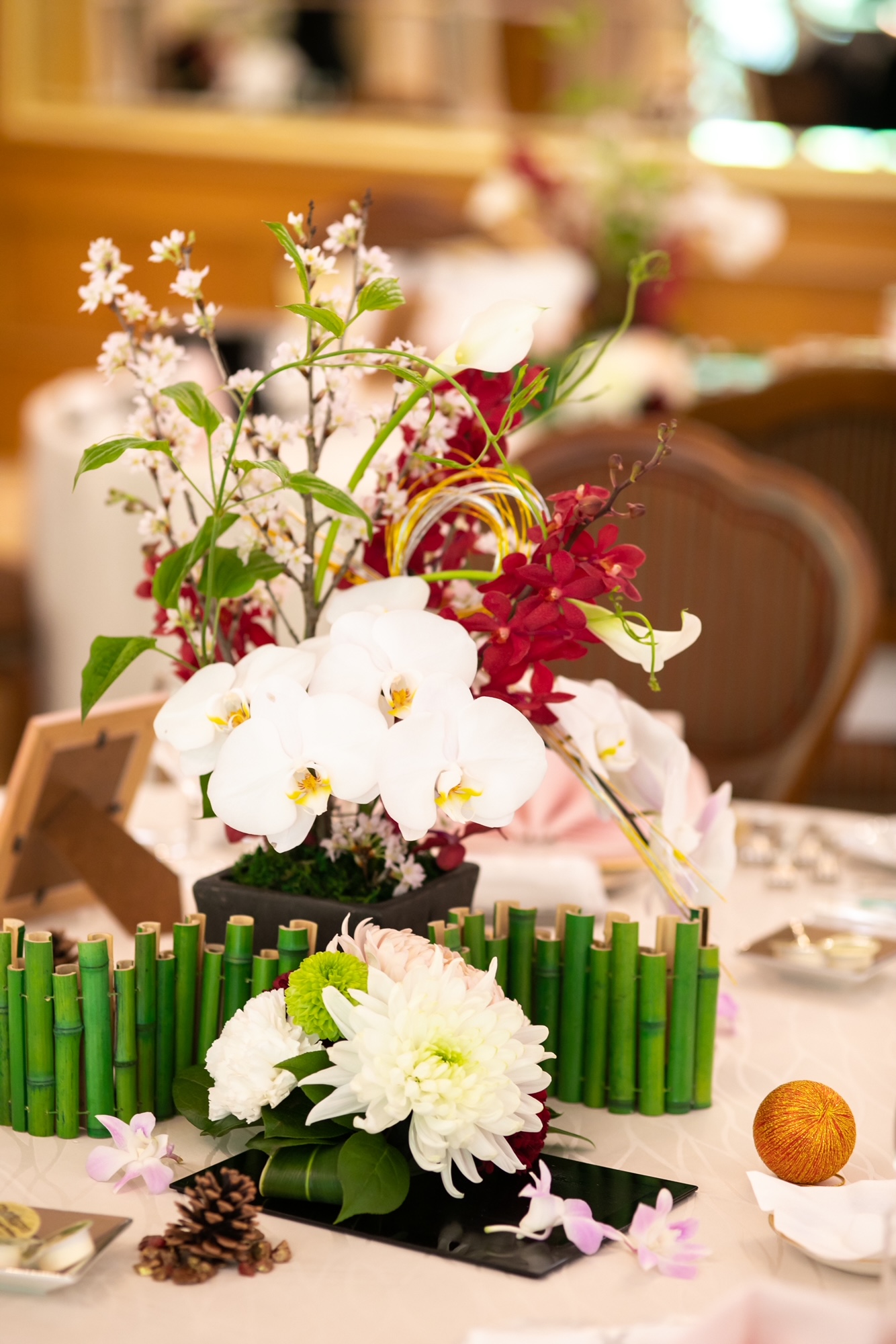 和風の会場装花 公式 ロイヤルガーデンパレス 八王子 日本閣 東京都 八王子の結婚式場 ご宴会 レストラン